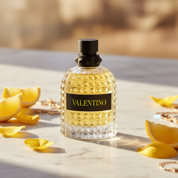 Bonherre mağazasından Valentino Born In Roma Uomo Yellow Dream EDT, ananas, zencefilli kurabiye ve vanilya notalı lüks erkek parfümü.