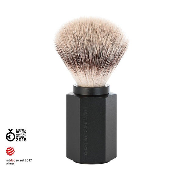 Hexagon Tıraş Fırçası - Silvertip Fibre - Siyah - Bonherre