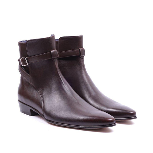 Bela Stacked Heel Bot - Acı Kahve - Bonherre