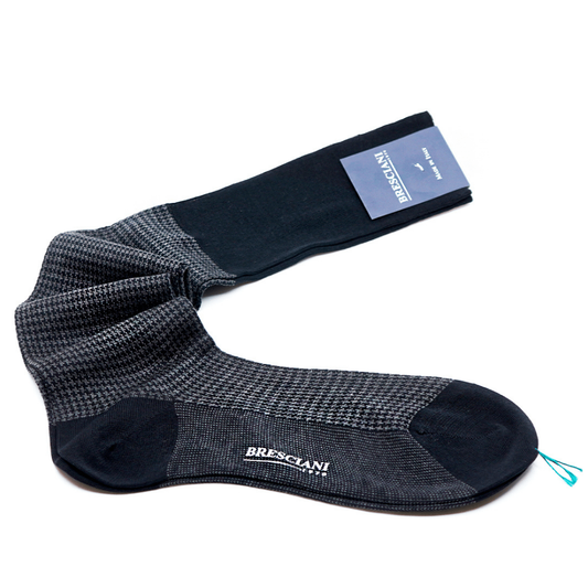 Diz Altı Çorap - Organik Mısır Pamuğu - Antrasit Desenli - Bonherre