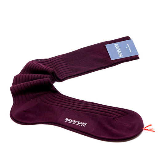 Diz Altı Çorap - Organik Mısır Pamuğu - Bordo - Bonherre