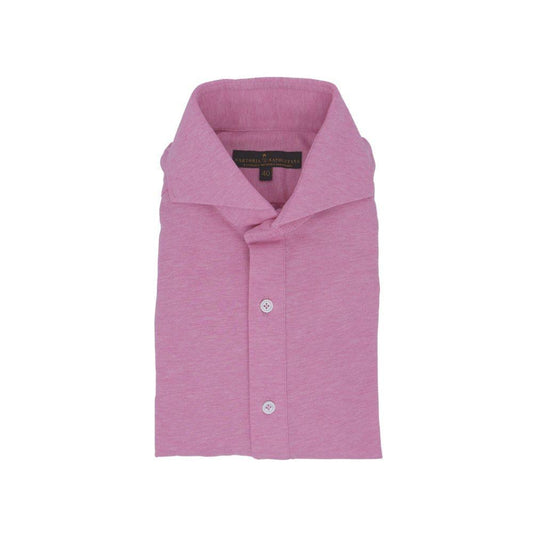 Cenova Pike Pamuk Polo Kesim Pembe Gömlek - Bonherre