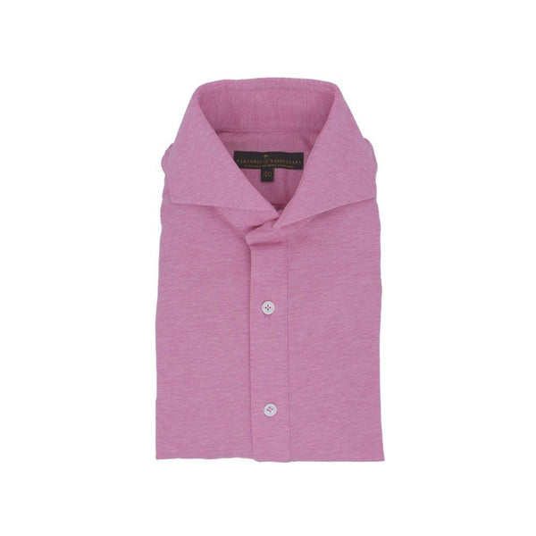 Cenova Pike Pamuk Polo Kesim Pembe Gömlek - Bonherre