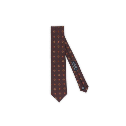 Holliday & Brown Çiçek Motifli İpek Kravat - Bordo - Bonherre