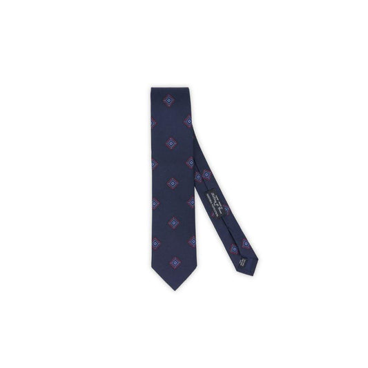 Holliday & Brown Losange Motif İpek Kravat - Lacivert - Bonherre