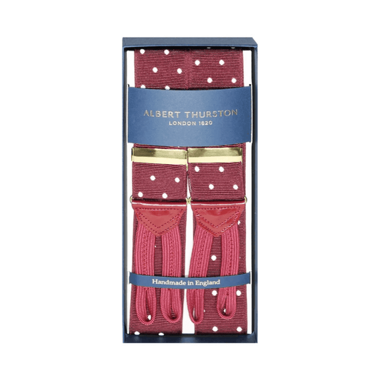 Pantolon Askısı - Bordo ve Fildişi Noktalı - Bonherre