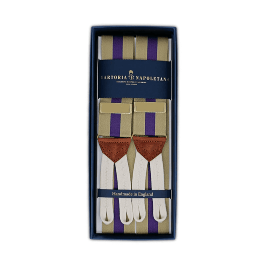 Pantolon Askısı - Krem ve Mor Çizgili - Bonherre