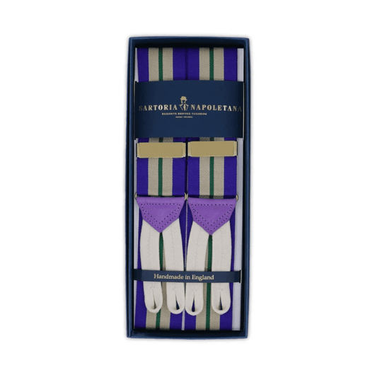 Pantolon Askısı - Mor Krem ve Yeşil Askı - Bonherre