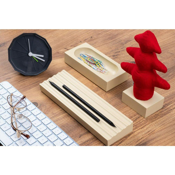 Kayigo Woody Krem Üçlü Ofis Seti - Kırmızı Çam - Bonherre