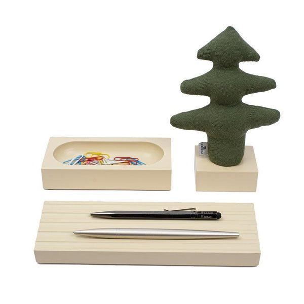 Kayigo Woody Krem Üçlü Ofis Seti - Yeşil Çam - Bonherre