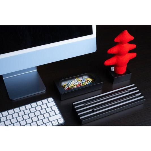 Kayigo Woody Siyah Üçlü Ofis Seti - Kırmızı Çam - Bonherre