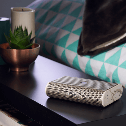 Miami Radyolu Saat - Beyaz Mermer - Bonherre