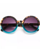 Okkia Monica Unisex Büyük Yuvarlak Güneş Gözlüğü Havana Mavisi