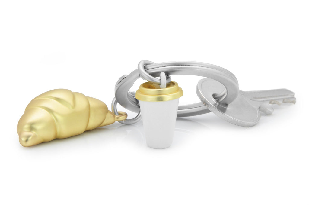 Metalmorphose Kruvasan & Kahve Fincanı Anahtarlık