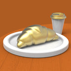 Metalmorphose Kruvasan & Kahve Fincanı Anahtarlık