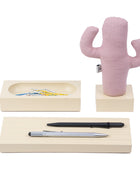 Kayigo Woody Krem Üçlü Ofis  Seti - Pembe Cactus