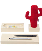 Kayigo  Woody Krem Üçlü Ofis  Seti - Kırmızı Cactus