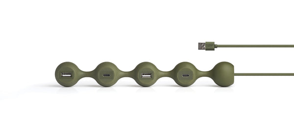 Lexon Peas Hub 2 Usb Çoğaltıcı Haki