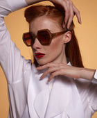 Okkia Emma Big Hexagonal Güneş Gözlüğü Gold