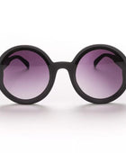 Okkia Monica Unisex  Büyük Yuvarlak Güneş Gözlüğü Siyah