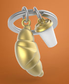 Metalmorphose Kruvasan & Kahve Fincanı Anahtarlık