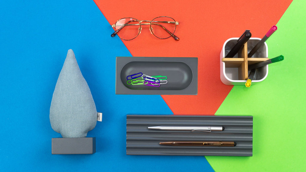 Kayigo  Woody  Gri Üçlü Ofis  Seti - Mavi Ladin