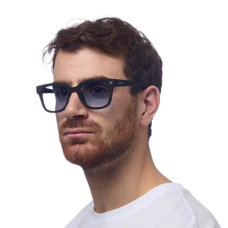 Okkia Giovanni Siyah & Gri Unisex Güneş Gözlüğü Mavi Gradyan