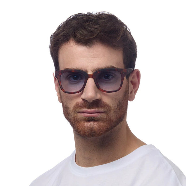 Okkia Giovanni Classic Havana & Blue Unisex Güneş Gözlüğü Mavi Lens