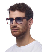 Okkia Giovanni Classic Havana & Blue Unisex Güneş Gözlüğü Mavi Lens