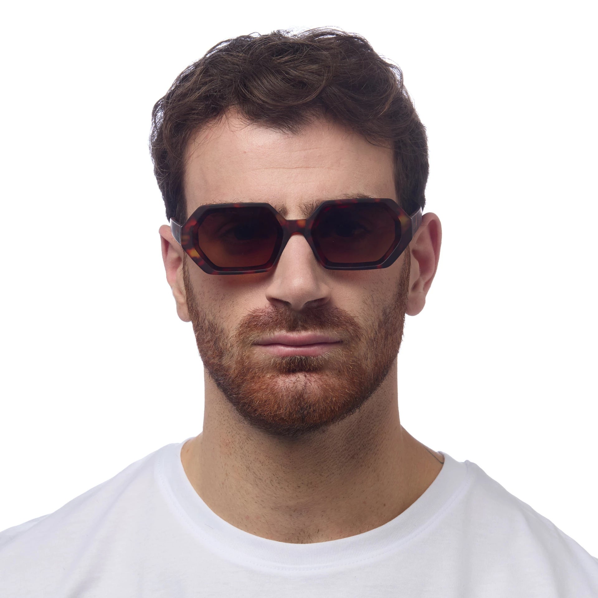 Okkia Andrea Altıgen Unisex  Güneş Gözlüğü Klasik Havana