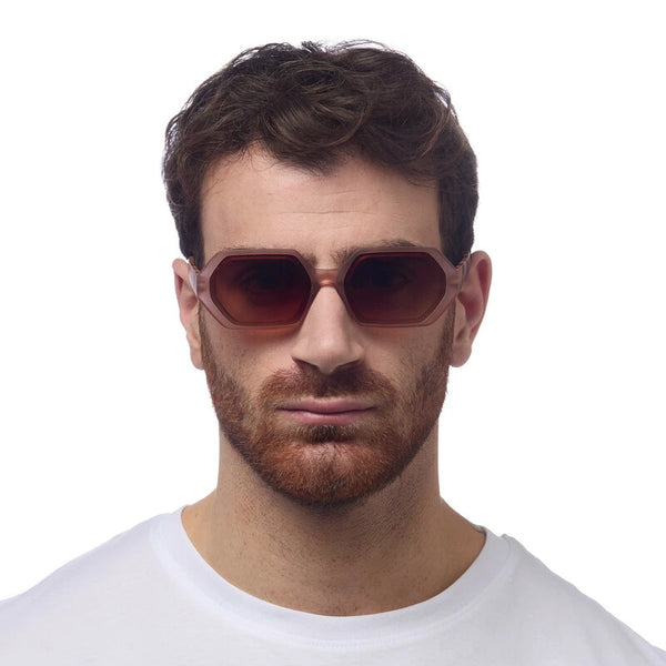 Okkia Andrea Altıgen Unisex  Güneş Gözlüğü Pembe Havana