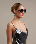 Okkia Monica Unisex Büyük Yuvarlak  Güneş Gözlüğü Siyah Rose