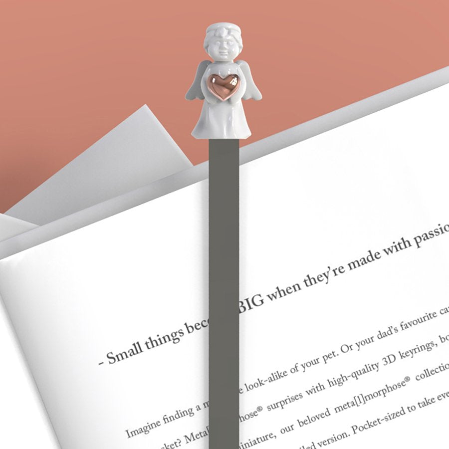 Metalmorphose Melek &  Rose Gold Kalp Kitap Ayracı