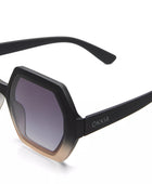 Okkia Emma Big Hexagonal Unisex Güneş Gözlüğü Siyah Ros