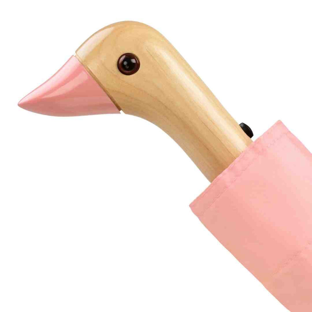 Bonherre mağazasından Original Duckhead Pembe, el yapımı huş ağacı saplı lüks kompakt şemsiye.