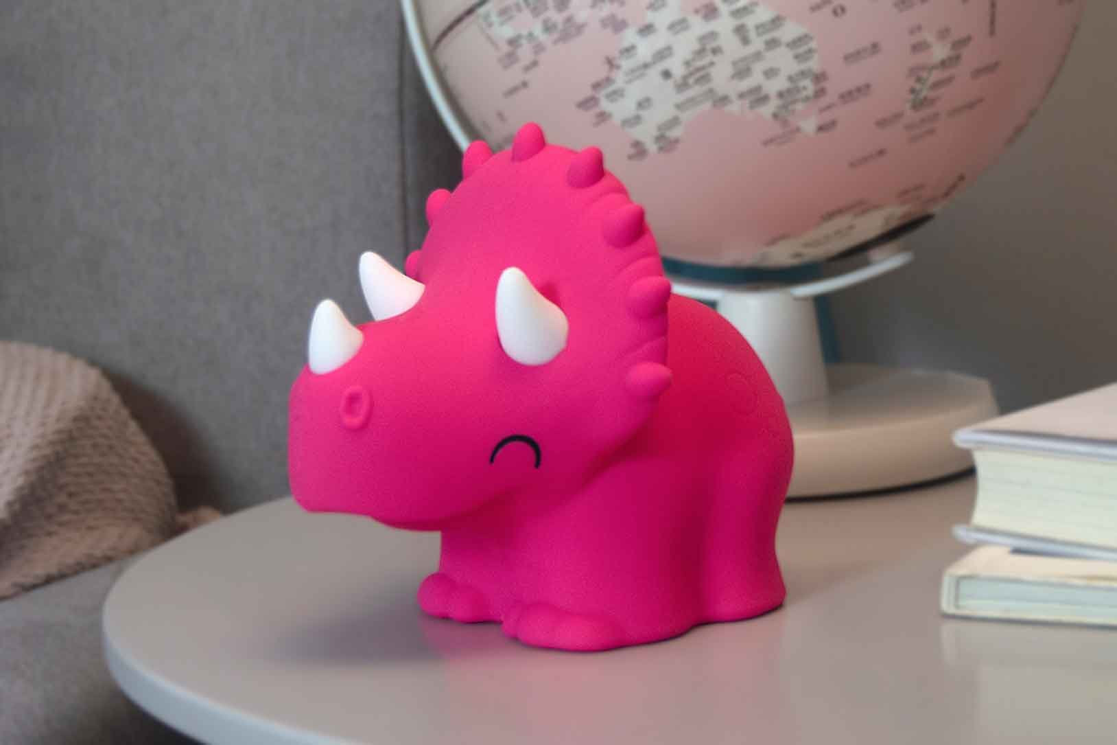 Dhink Silikon Gece Lambası  Triceratops Pembe