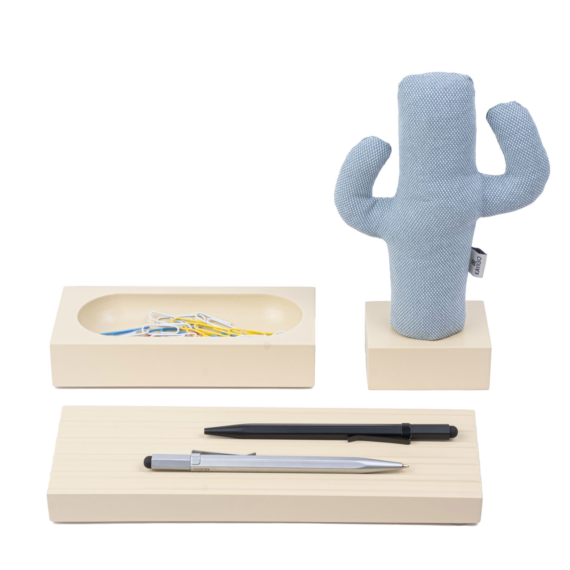 Kayigo Cactus Lavanta Dolgulu Gri Notluk / Mavi - Krem