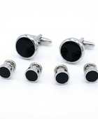 4'lü Oniks Elbise Zımbaları ve Kol Düğmesi Seti