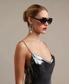 Okkia Emma Big Hexagonal Unisex Güneş Gözlüğü Siyah Ros