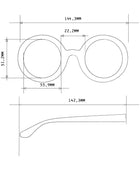 Okkia Monica Unisex Büyük Yuvarlak Güneş Gözlüğü Havana Mavisi