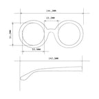 Okkia Monica Unisex Büyük Yuvarlak Güneş Gözlüğü Havana Mavisi