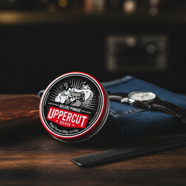 Bonherre mağazasından Uppercut Deluxe Deluxe Pomade, güçlü tutuşlu ve yüksek parlaklık veren lüks erkek saç waxı.