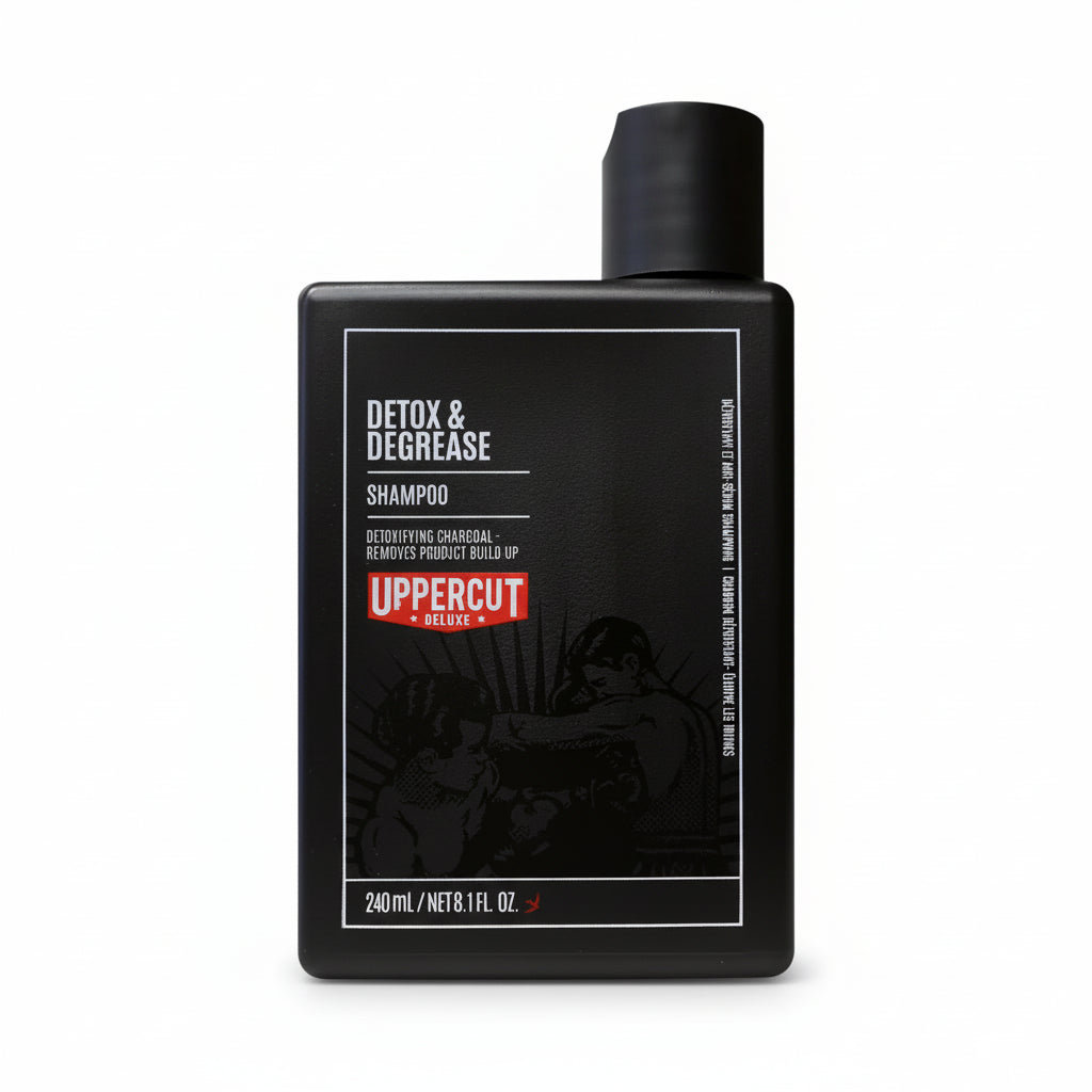 Bonherre mağazasından Uppercut Deluxe Detox and Degrease, ağır pomad ve yağ kalıntılarını arındıran lüks detoks şampuanı.