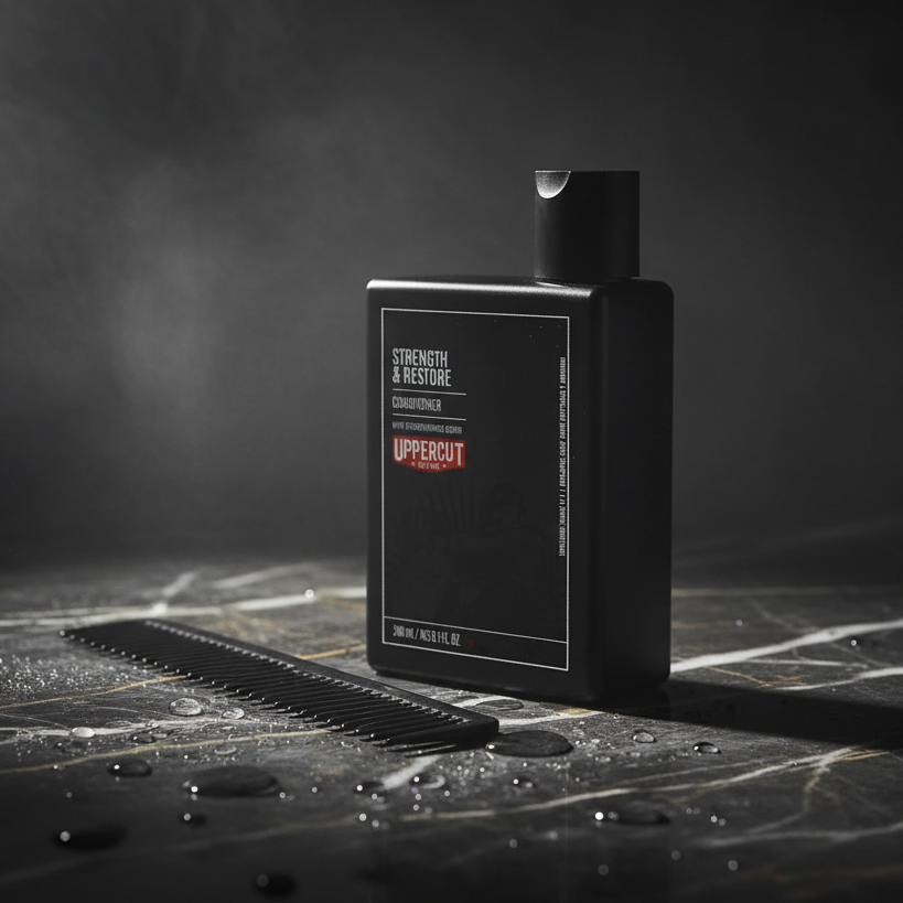 Bonherre mağazasından Uppercut Deluxe Strength and Restore, Biotin ve Kafein içeren onarıcı lüks saç kremi.