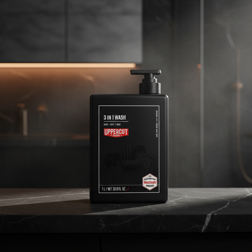 Bonherre mağazasından Uppercut Deluxe 3 in 1 Wash, saç, yüz ve vücut için hindistan cevizi yağlı lüks şampuan.