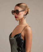 Okkia Monica Unisex Büyük Yuvarlak  Güneş Gözlüğü Klasik Havana