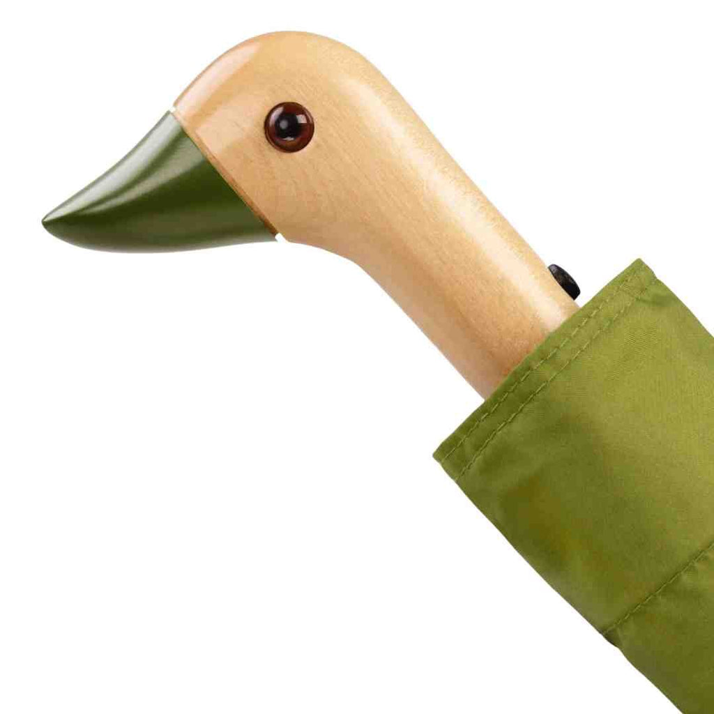Bonherre mağazasından Original Duckhead Olive, zeytin yeşili el yapımı huş ağacı saplı lüks kompakt şemsiye.