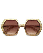 Okkia Emma Big Hexagonal Güneş Gözlüğü Gold