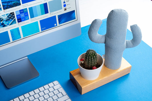 Kayigo Flowery  Saksılı Notluk - Mavi Kaktüs