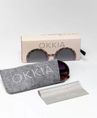 Okkia Monica Unisex  Büyük Yuvarlak Güneş Gözlüğü Havana Pembesi